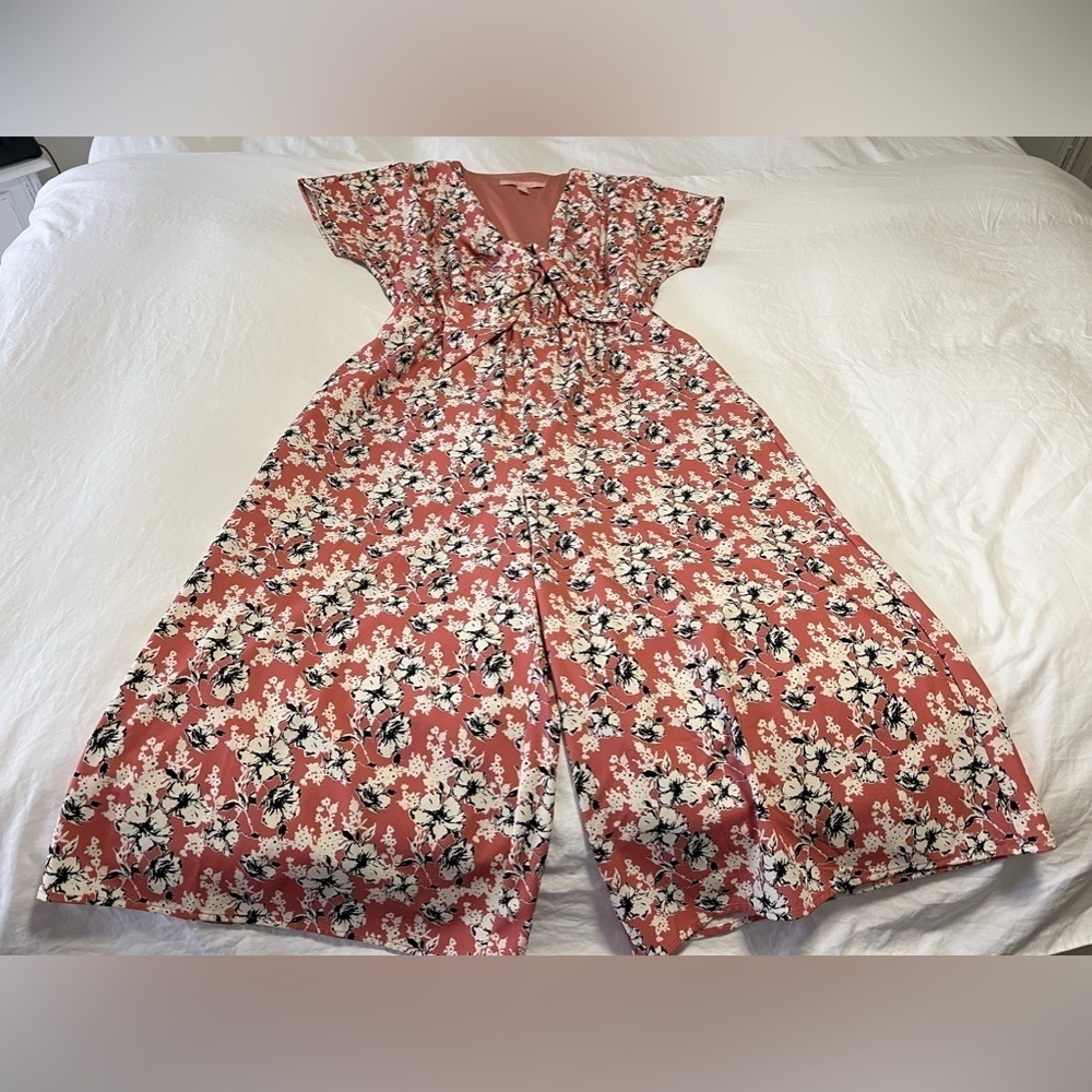 Hutch Anthropologie | Floral Wide Leg Cropped Morgan Jumpsuit Size L - Picture 1 of 10